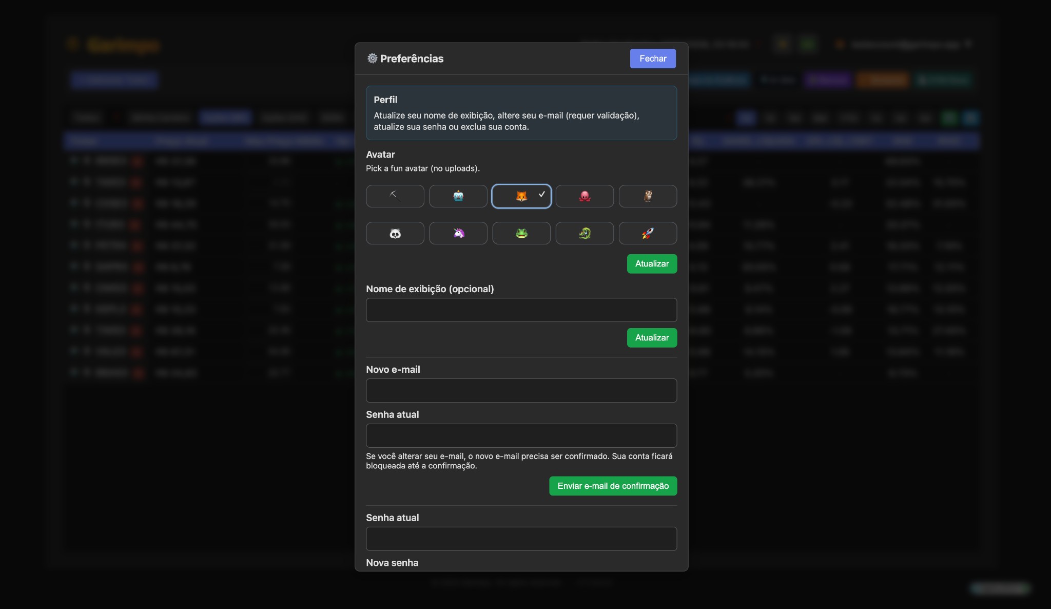 User Preferences